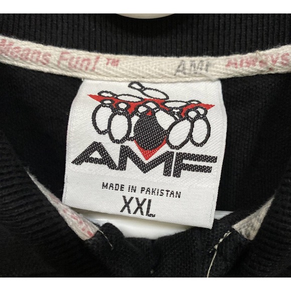 Vintage Polo Shirt Mens Size 2XL Black AMF League Secretary Polo. AMF TAG. - Picture 3 of 11